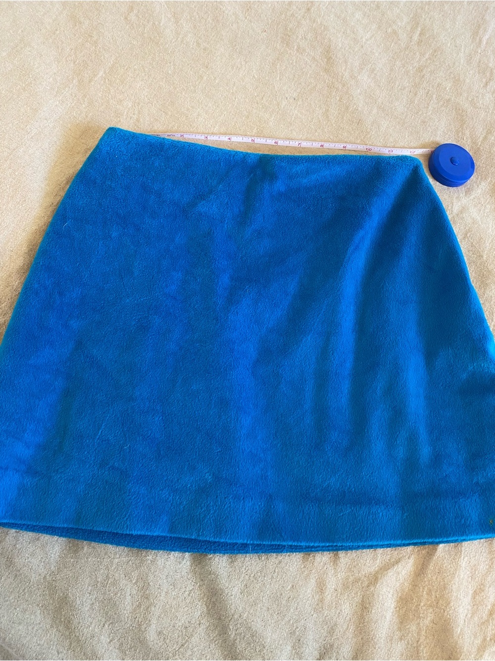 Vintage Bright Blue Mini Skirt -like Cookie Monster fur